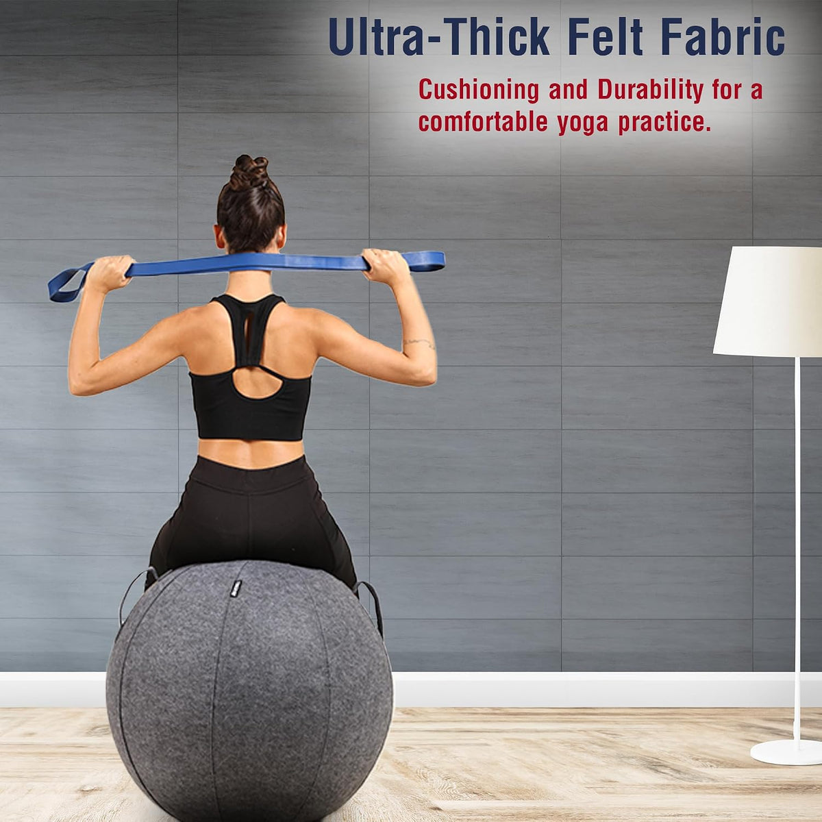 TechoFit Protective Fabric Yoga & Fitness Ball Cover 65cm Exercise Ball Cover- Grey