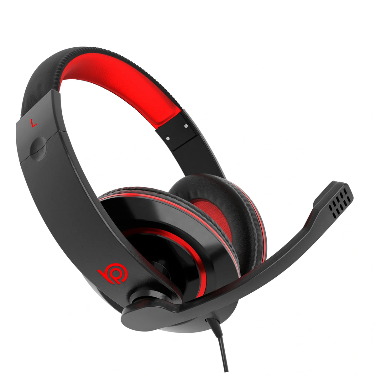 Close-up of the noise cancelling microphone on the BigPassport Pro-Boom 722 USB headset.