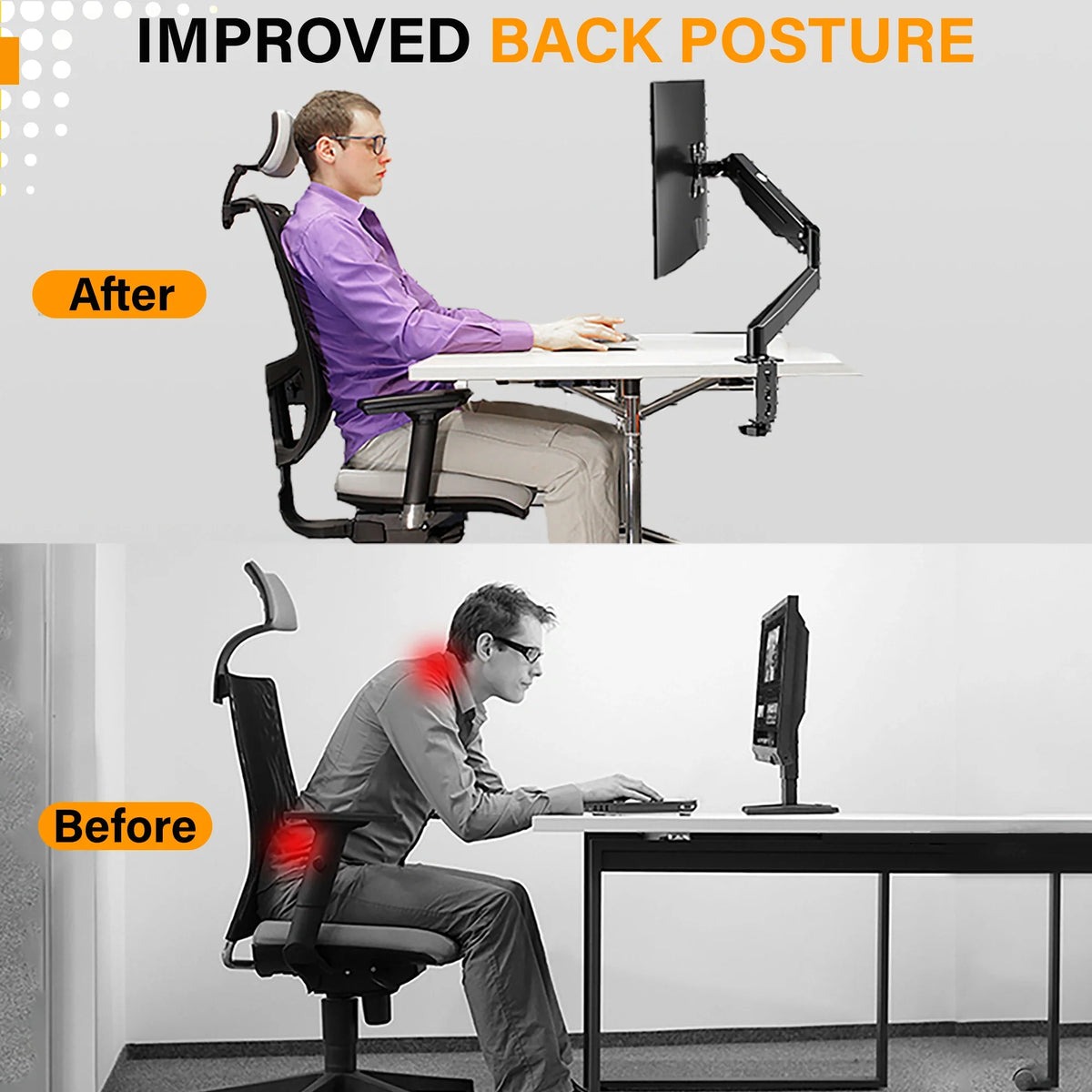 Built-in cable management system on the BigPassport Pro-Mount 402 monitor arm for a clean workspace.