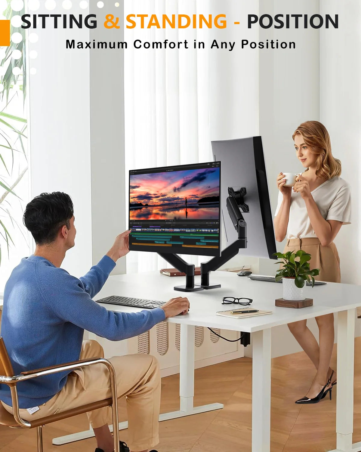 VESA mounting plate of the BigPassport Pro-Mount 402 monitor arm for secure monitor installation.