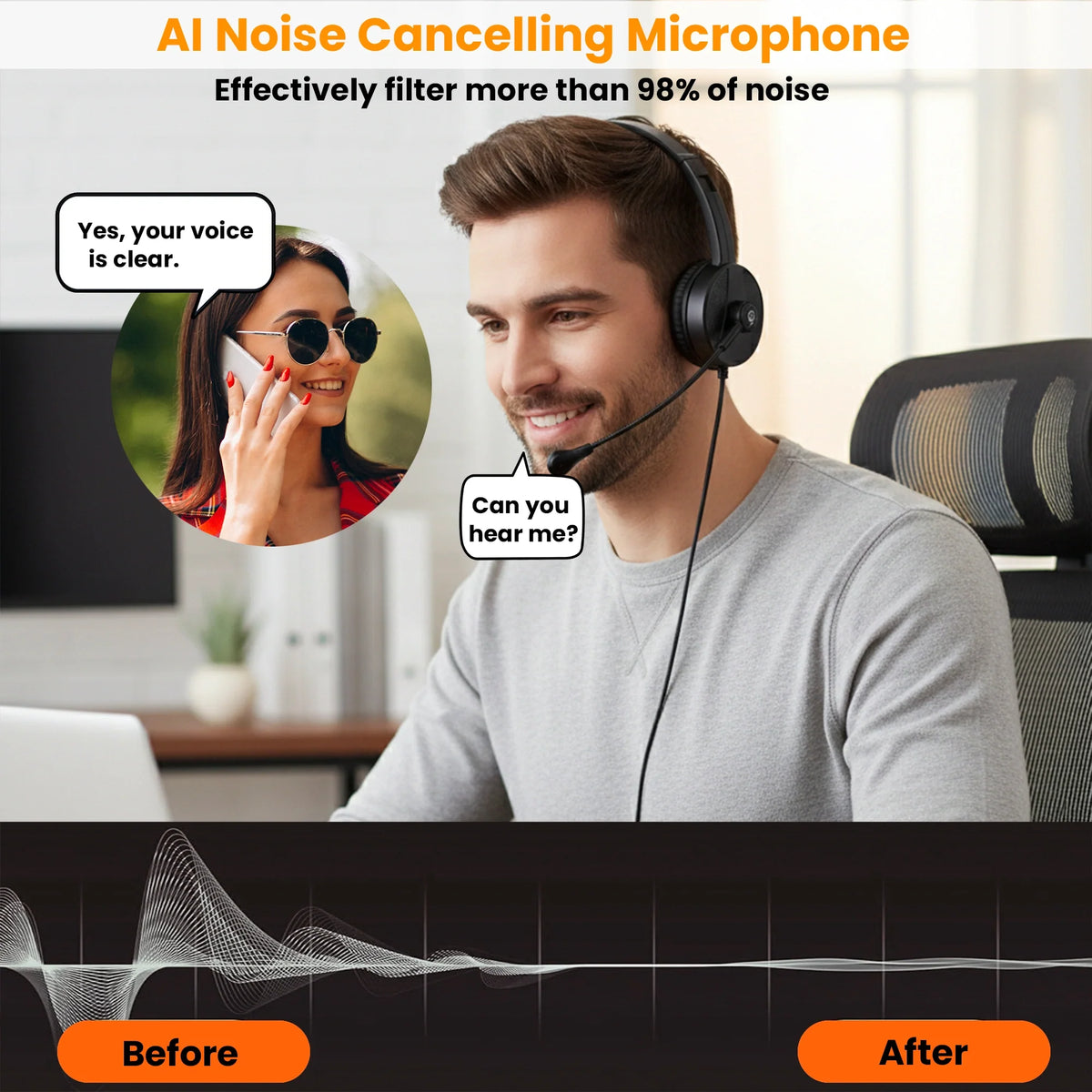 Adjustable headband of the BigPassport Pro-Tech 650 lightweight USB headset for a secure and comfortable fit.