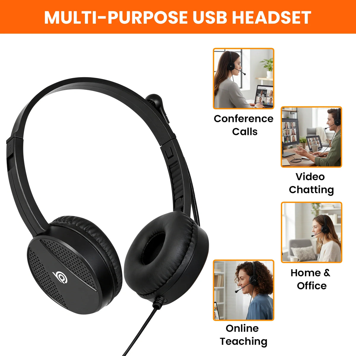 Close-up of the noise cancelling microphone on the BigPassport Pro-Tech 650 USB headset.