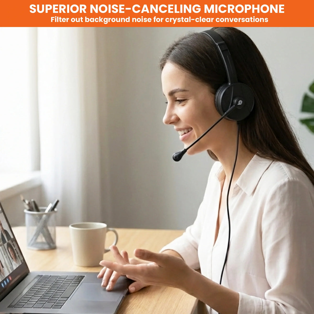 BigPassport Pro-Tech 650 lightweight USB headset ideal for Zoom, Microsoft Teams, Google Meet and online meetings.