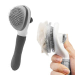 Petola Self-Cleaning Dog & Cat Hair Brush | Pet Grooming Brush for Shedding, Deshedding & Massage – Grey