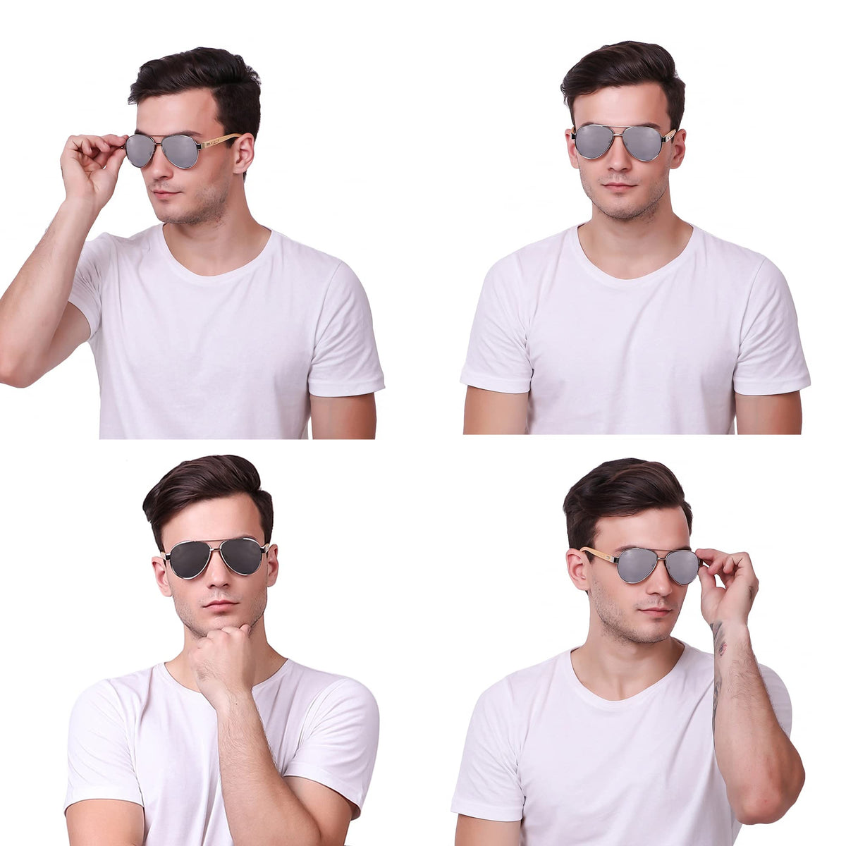 ROZIOR men and women polarized UV400 sunglasses with silver frame and smoke lenses ideal for driving, travel, and outdoor activities