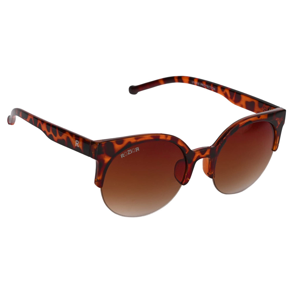 Classic ROZIOR tortoise frame sunglasses with brown UV protection lenses
