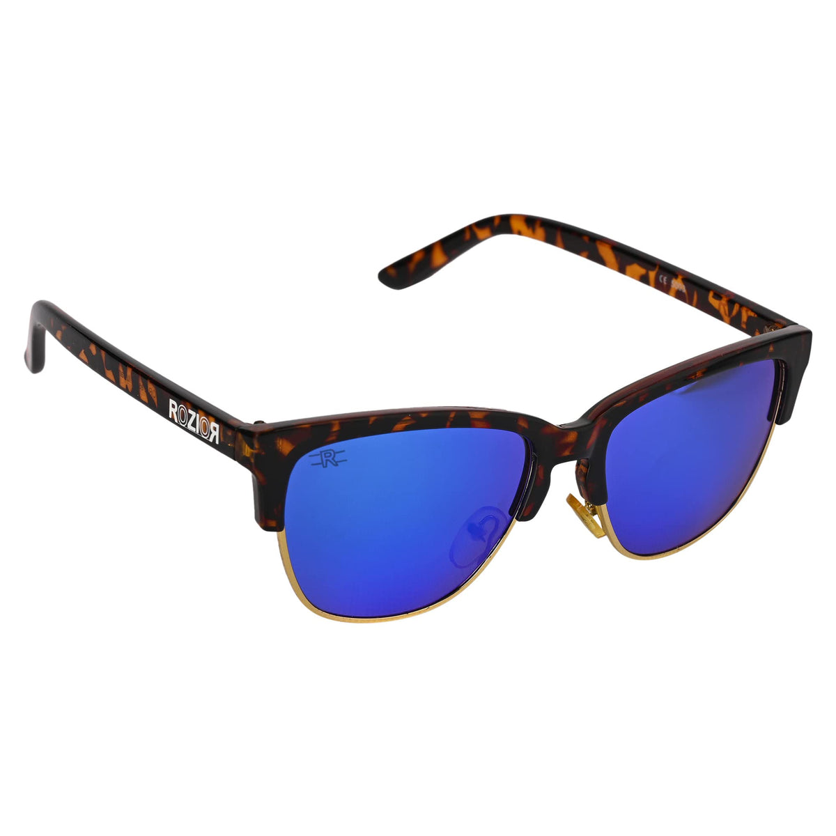 ROZIOR polarized blue mirror sunglasses with tortoise frame ideal for driving, travel, and outdoor activities
