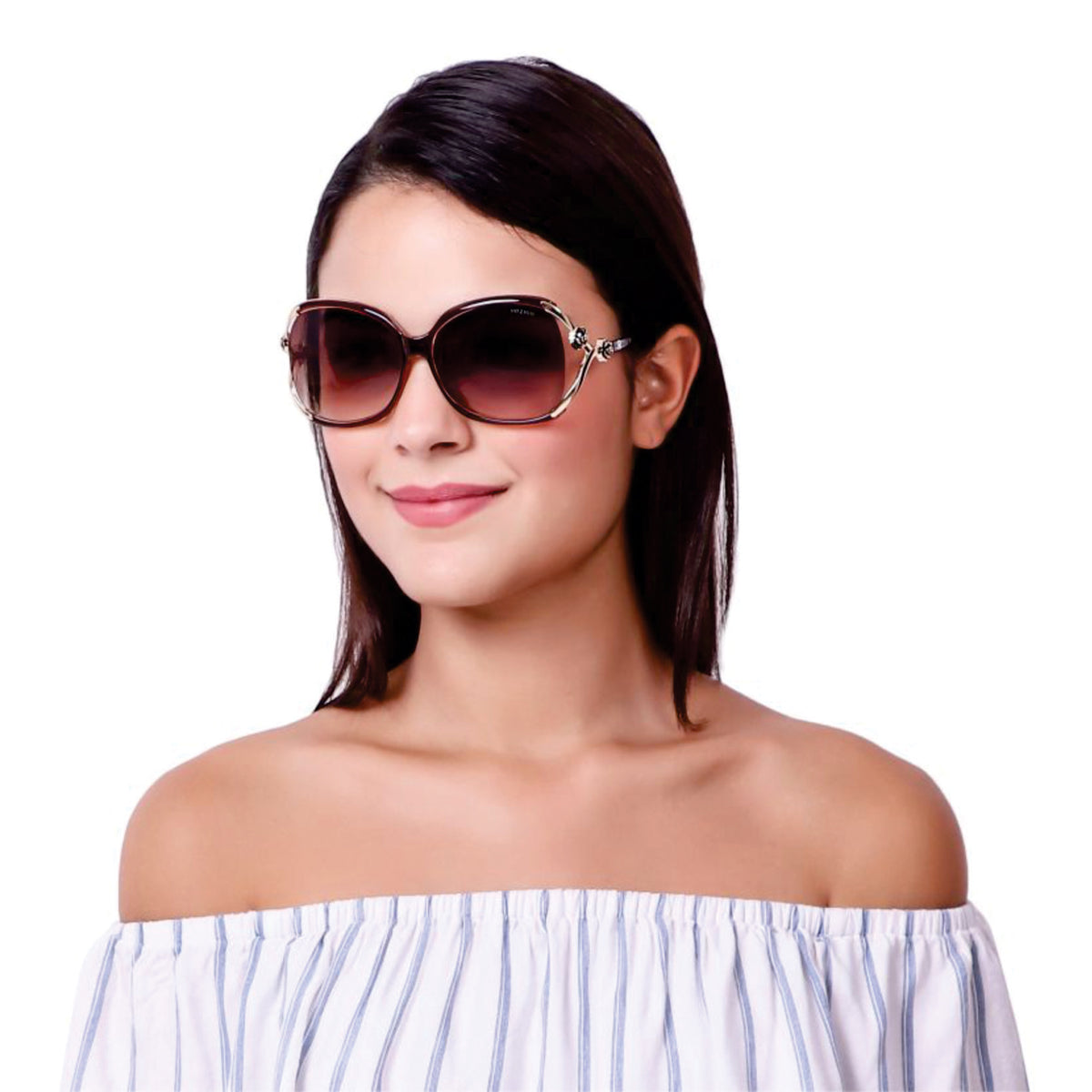Close-up of ROZIOR women's sunglasses featuring UV400 protection and HD clarity lenses