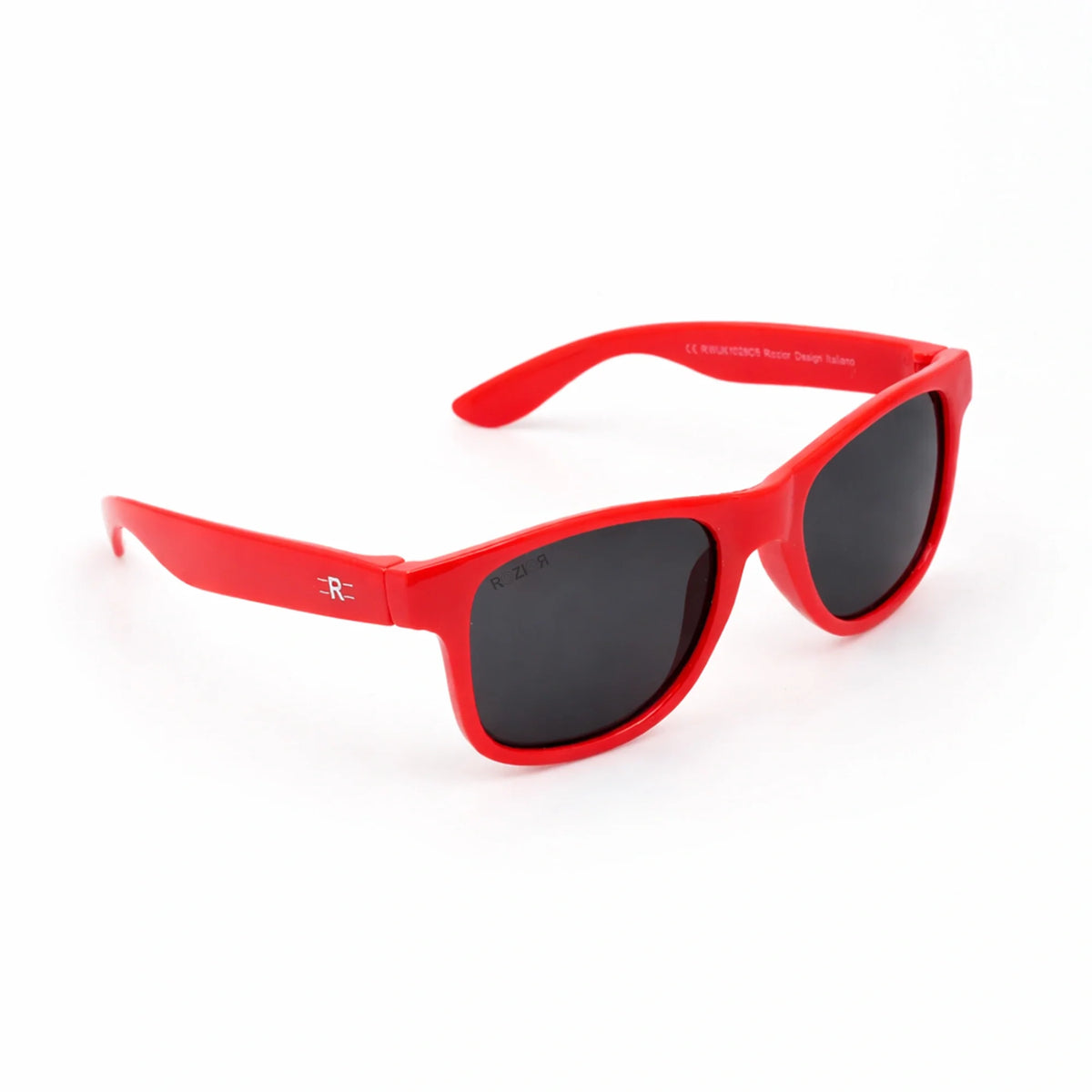 ROZIOR kids polarized sunglasses with smoke frame and smoke lens, front view, offering UV protection for everyday outdoor use.