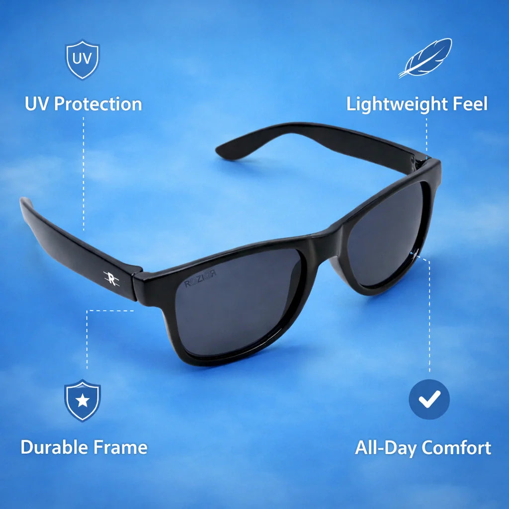ROZIOR small size kids sunglasses with UV400 protection for comfortable everyday wear