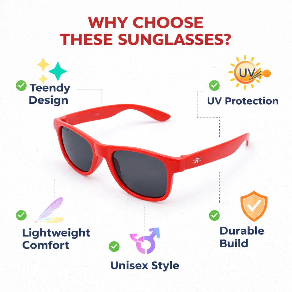 Small size ROZIOR kids sunglasses with polarized lenses and UV protection for boys and girls.