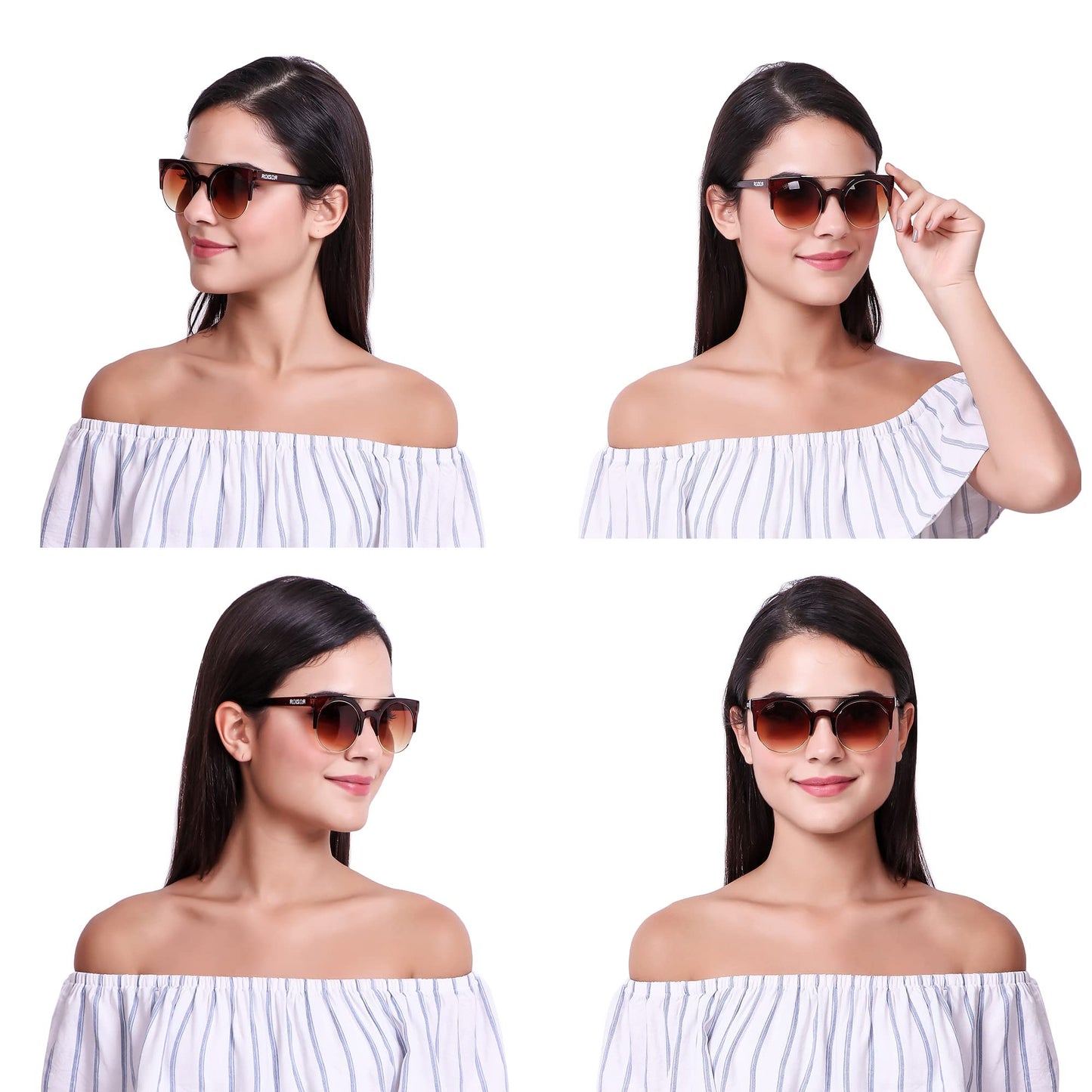 Lightweight ROZIOR sunglasses with brown UV protection lenses for comfortable everyday wear