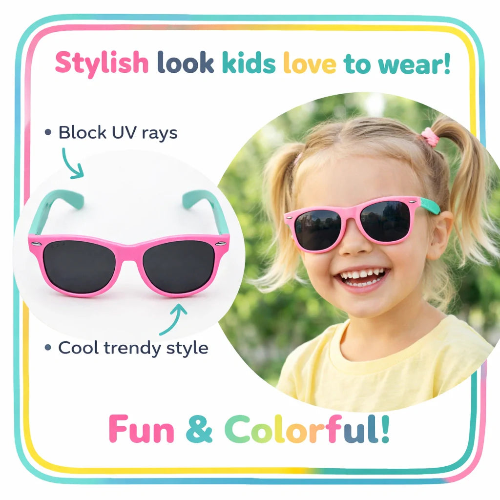 Lightweight ROZIOR kids sunglasses with comfortable frame and UV400 lenses for all-day outdoor use.