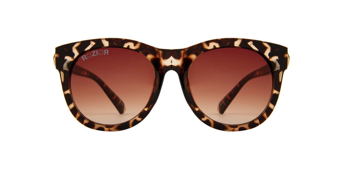 Premium ROZIOR women's sunglasses model RWU2130C28 with tortoise frame and brown UV400 lenses
