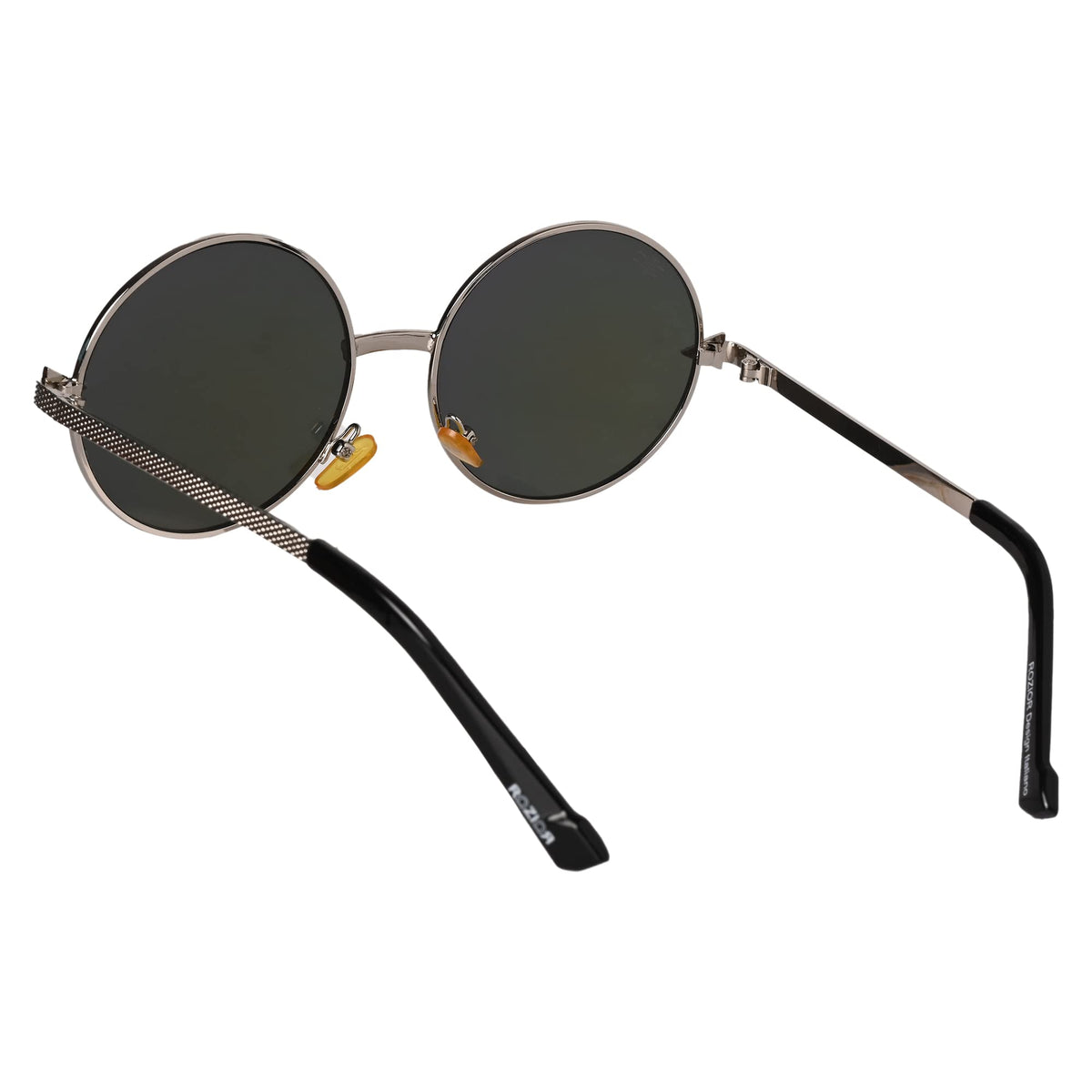Stylish ROZIOR mirror lens sunglasses for men and women with premium silver frame