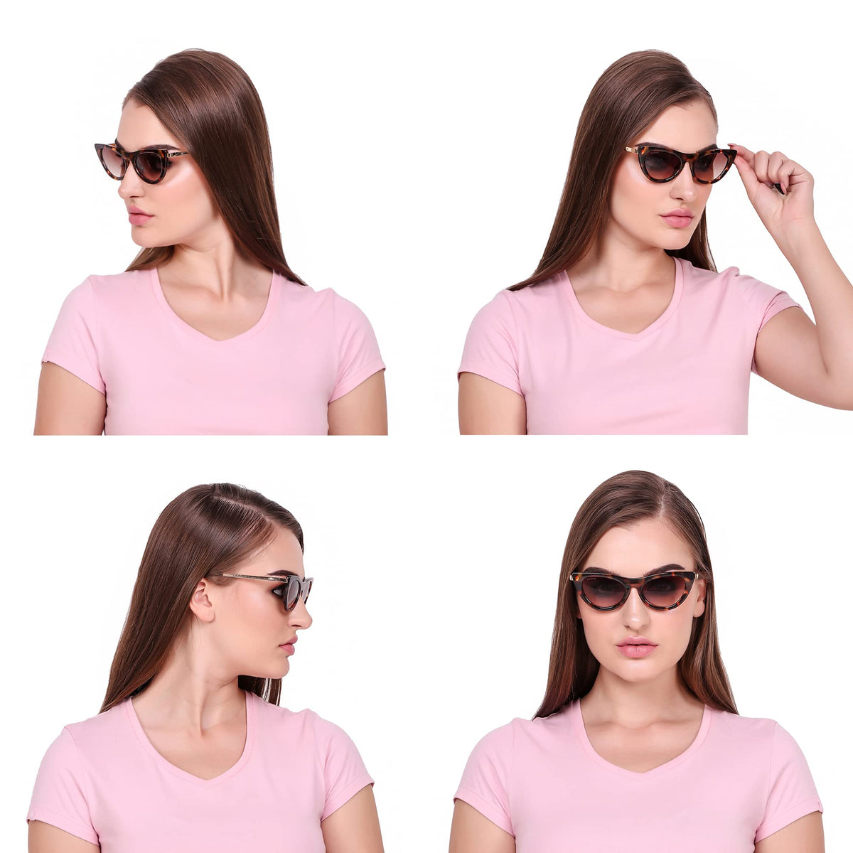 Detailed view of ROZIOR women's sunglasses highlighting the stylish tortoise frame and brown lenses