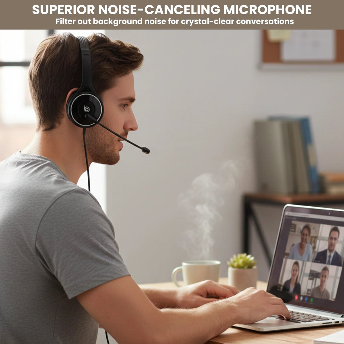 BigPassport Pro-Air BP30 Bluetooth wireless headset designed for office work, customer support and business calls.