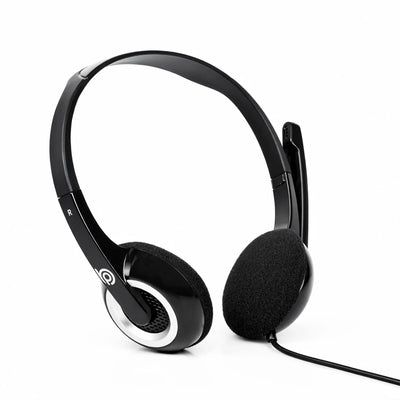 BigPassport Pro-Boom 189 USB Over-Ear Headset with Noise Cancelling Mic (Black/Silver)