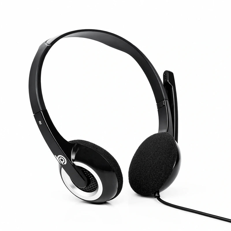 BigPassport Pro-Boom 189 USB Over-Ear Headset with Noise Cancelling Mic (Black/Silver)