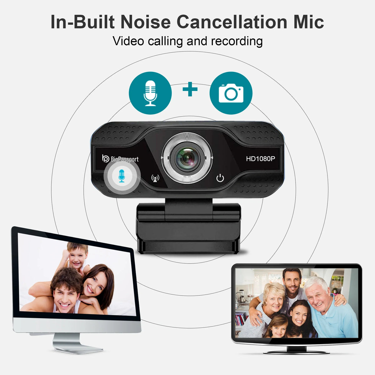 USB connector of the BigPassport Pro-Cam HD220 webcam for quick plug-and-play setup.