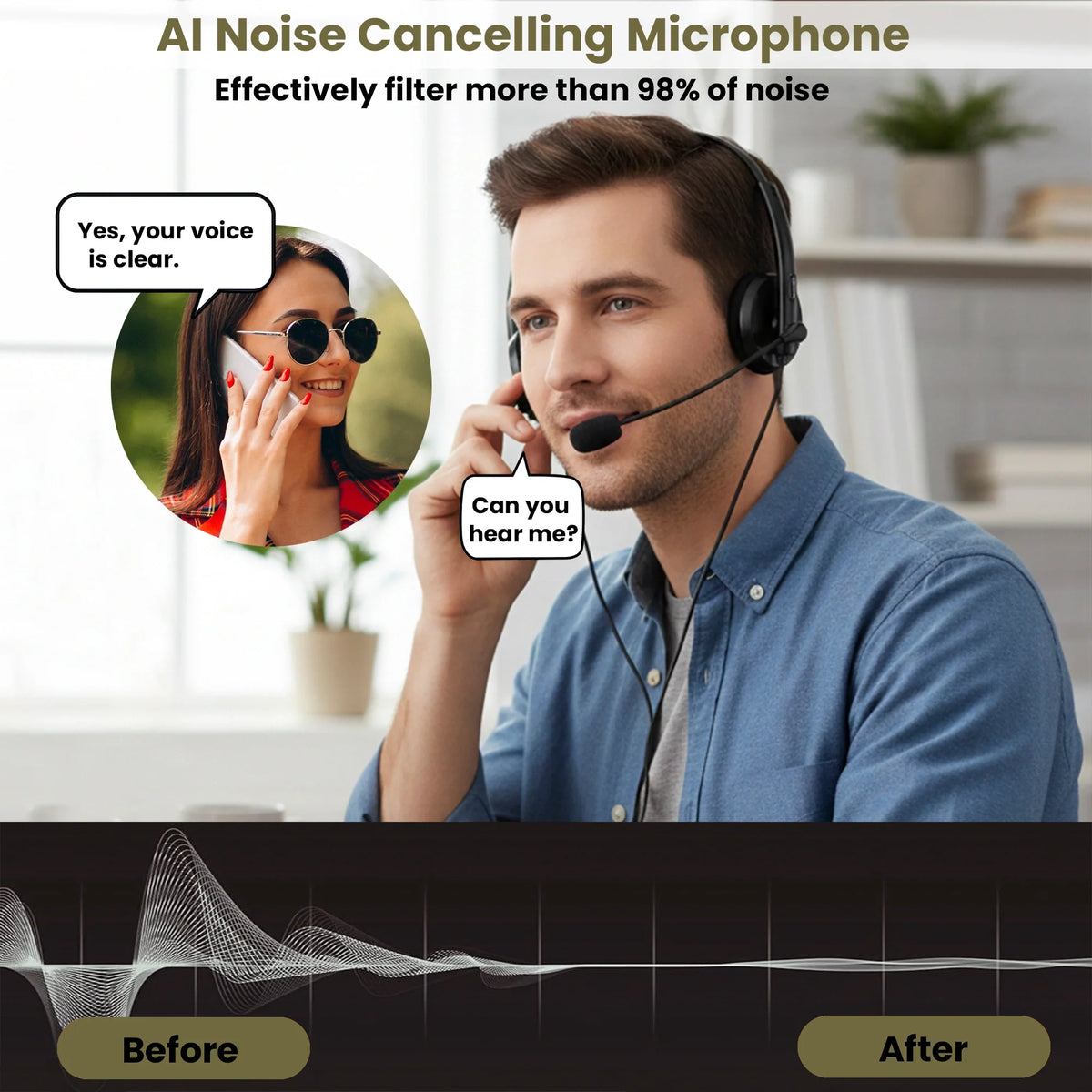 BigPassport Pro-Tech 134 headset with noise cancelling microphone for clear voice communication