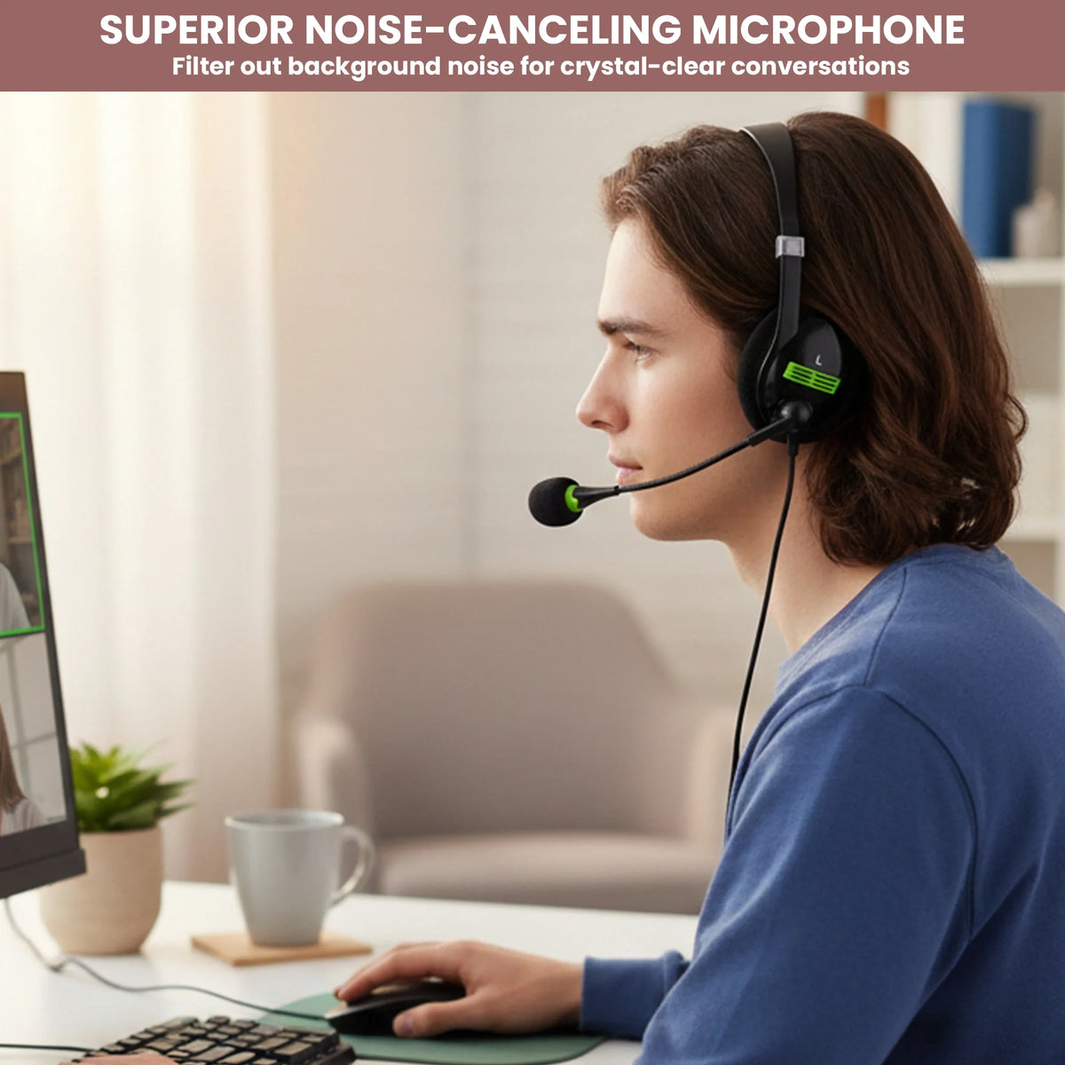 BigPassport Pro-Tech 440 headset featuring a noise cancelling microphone for clear voice calls
