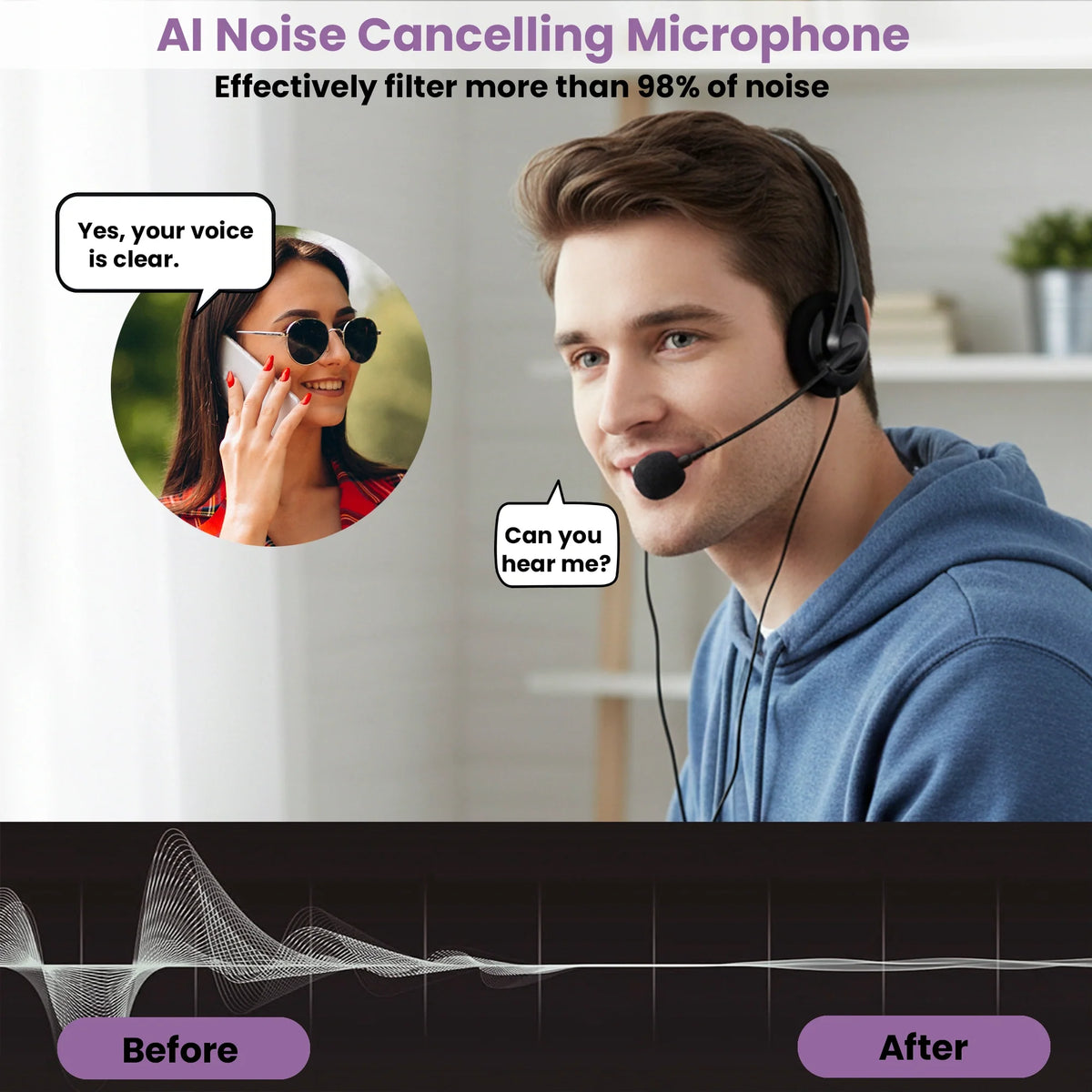 Soft padded ear cushions on BigPassport Pro-Tech 491 USB headset for comfortable long-hour use