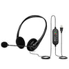 BigPassport Pro-Tech 491 USB Wired Headset with Noise Cancelling Mic - Black