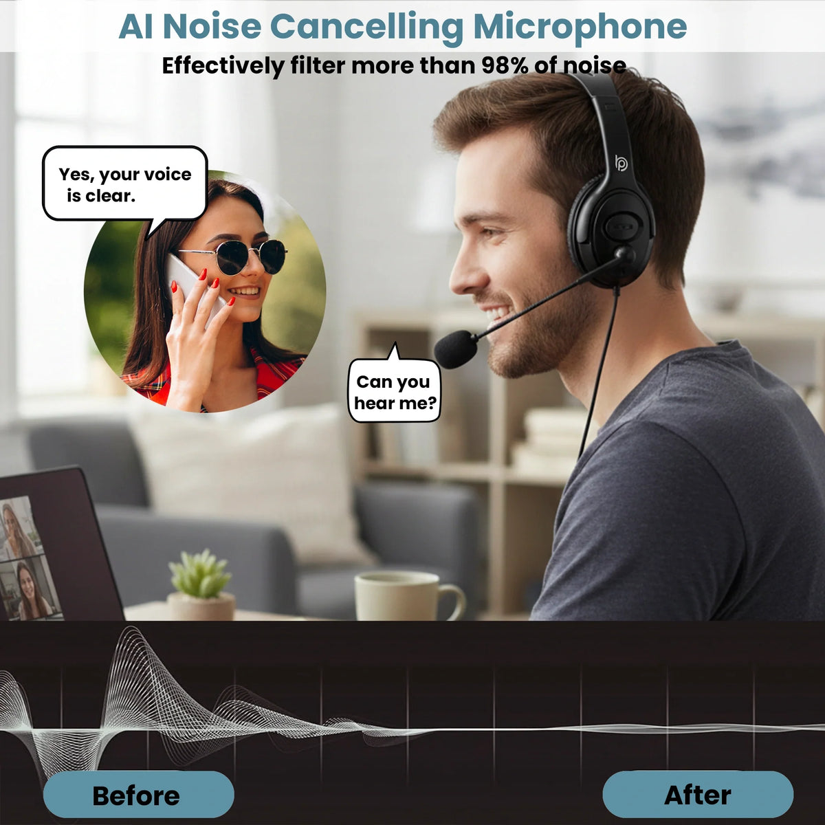 USB plug of the BigPassport Pro-Tech 493 wired headset for easy plug-and-play connectivity.