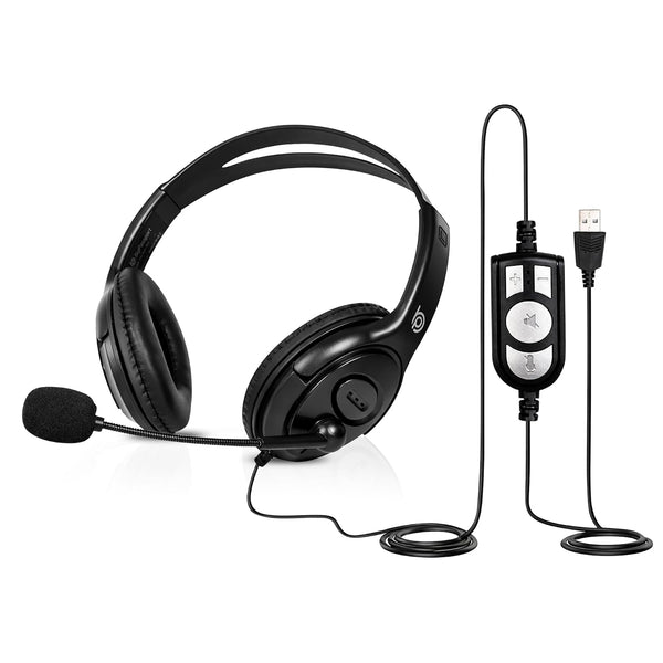 BigPassport Pro-Tech 493 USB Wired Headset with Noise Cancelling Mic - Black