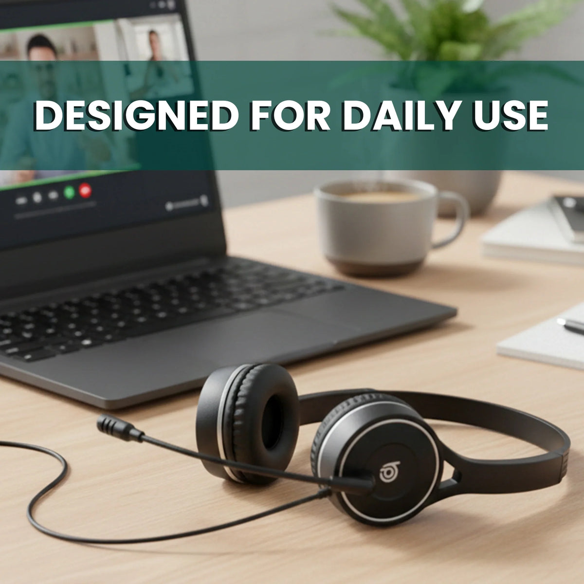USB connector of the BigPassport Pro-Tech 630 wired headset for quick plug-and-play connectivity.