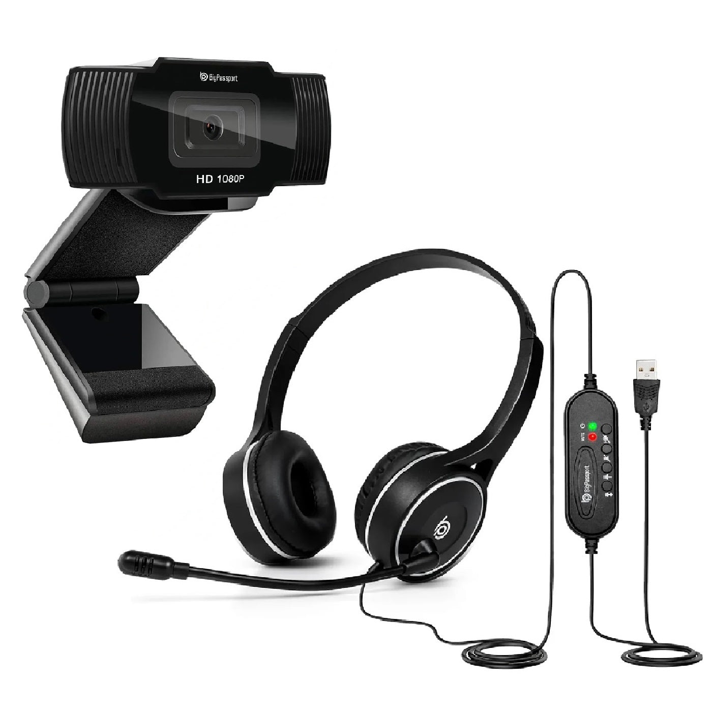 BigPassport Pro-Live N3 1080p webcam and Pro-Tech 630 USB headset combo