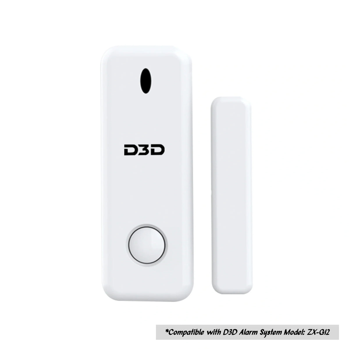 D3D 433MHz RF magnetic contact sensor installed on a door for reliable intrusion detection