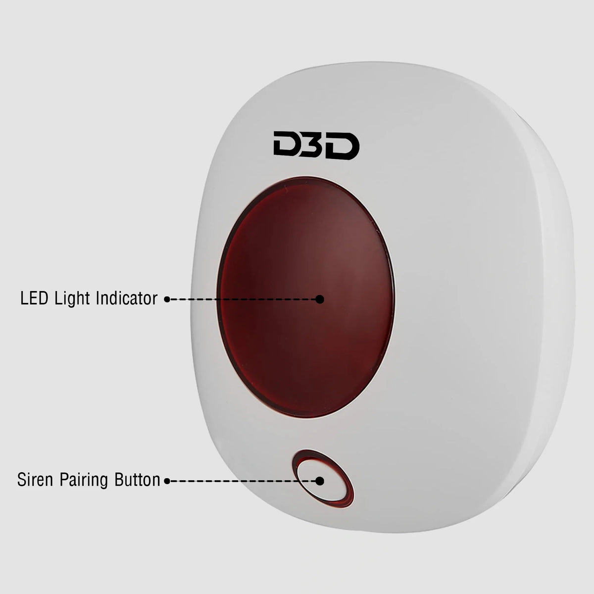D3D Siren_ZX_G12 wireless outdoor alarm siren with high-decibel sound and flashing strobe light