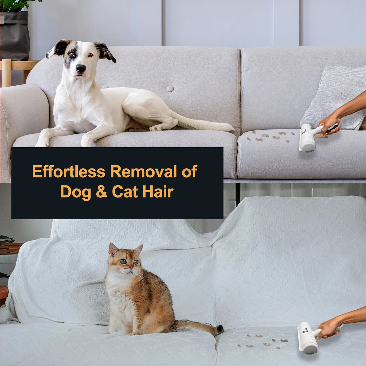 Petola reusable pet hair remover roller for removing dog and cat fur from fabrics and upholstery