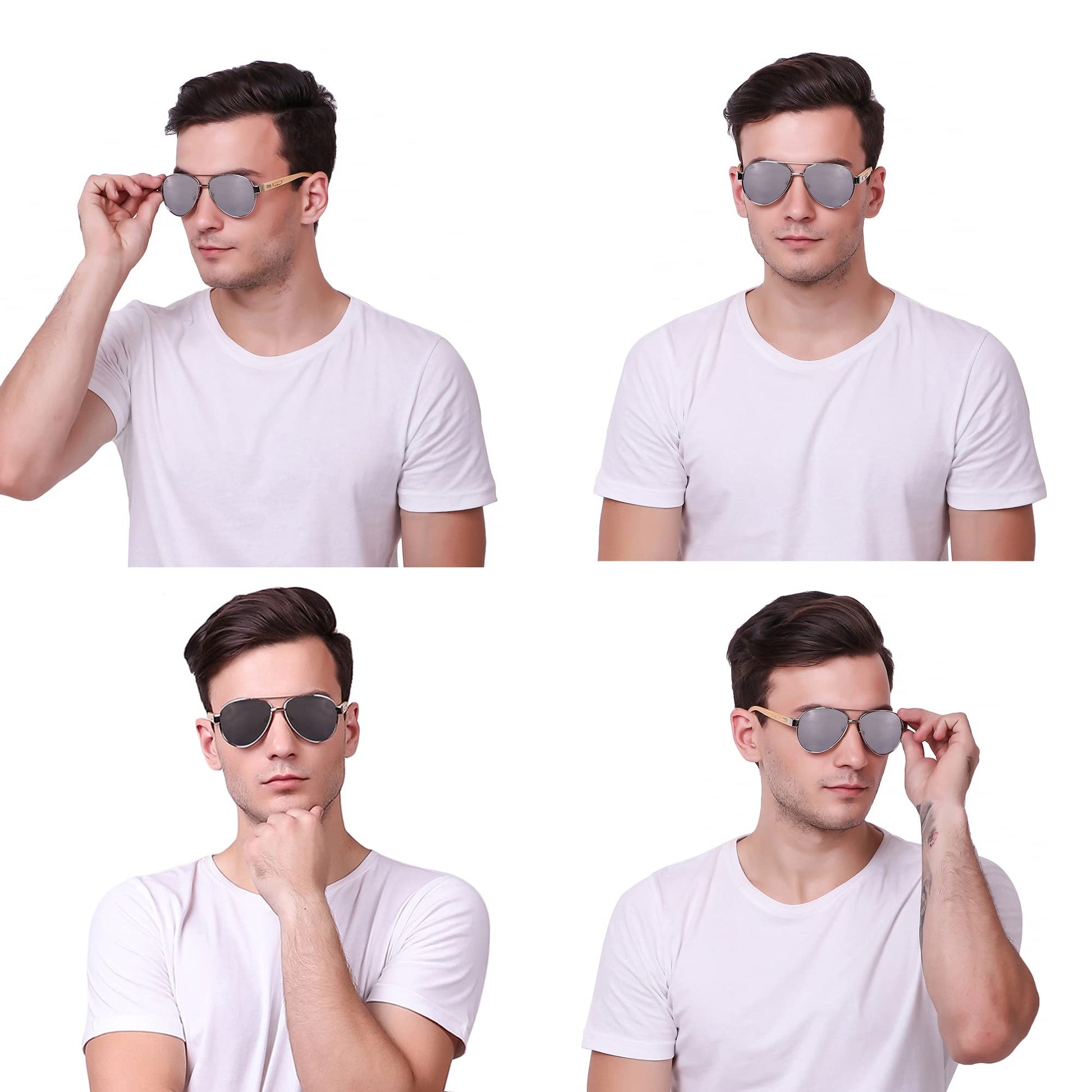 ROZIOR men and women polarized UV400 sunglasses with silver frame and smoke lenses ideal for driving, travel, and outdoor activities