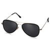 ROZIOR® Men & Women Aviator UV400 Sunglasses | Black Frame | Black Lens | Pack of 1