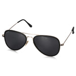 ROZIOR® Men & Women Aviator UV400 Sunglasses | Black Frame | Black Lens | Pack of 1