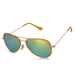 ROZIOR® Men & Women Aviator UV400 Sunglasses | Gold Frame | Gold Lens | Pack of 1