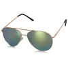 ROZIOR® Aviator UV Protection Sunglasses for Men & Women | Green Mirror Lens | Golden Frame