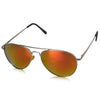ROZIOR® Aviator UV Protection Sunglasses for Men & Women | Pink Mirror Lens | Silver Frame