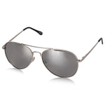 ROZIOR® Aviator UV Protection Sunglasses for Men & Women | Silver Mirror Lens | Silver Frame