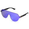 ROZIOR® Men & Women UV400 Sunglasses | Black Frame | Blue Mirror Lens