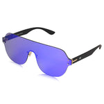 ROZIOR® Men & Women UV400 Sunglasses | Black Frame | Blue Mirror Lens