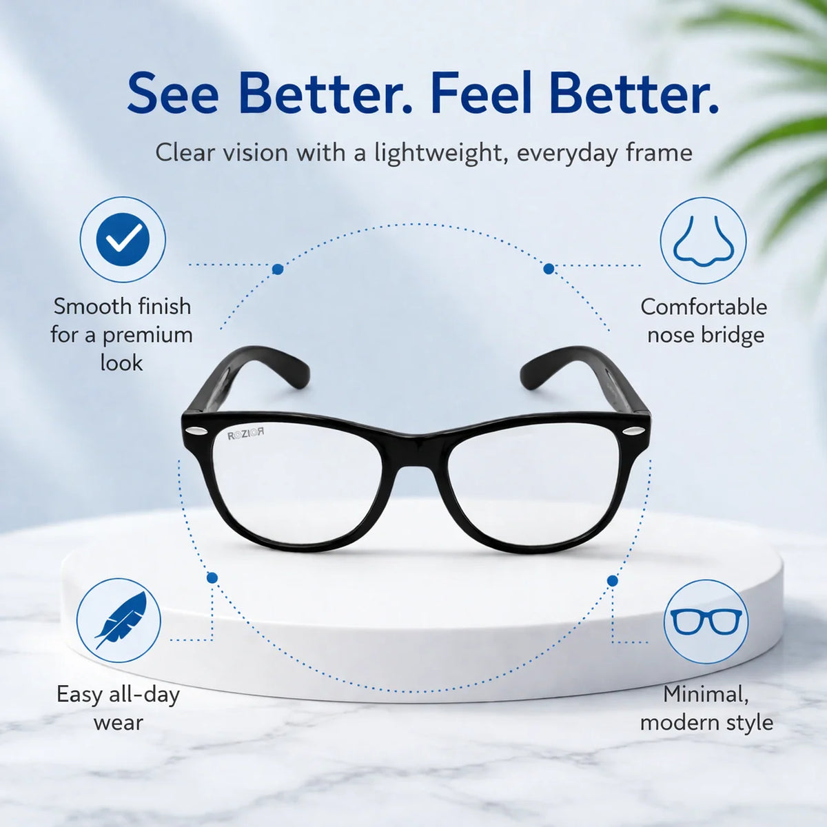ROZIOR blue light blocking glasses for kids helping reduce digital eye strain during online classes and study sessions.