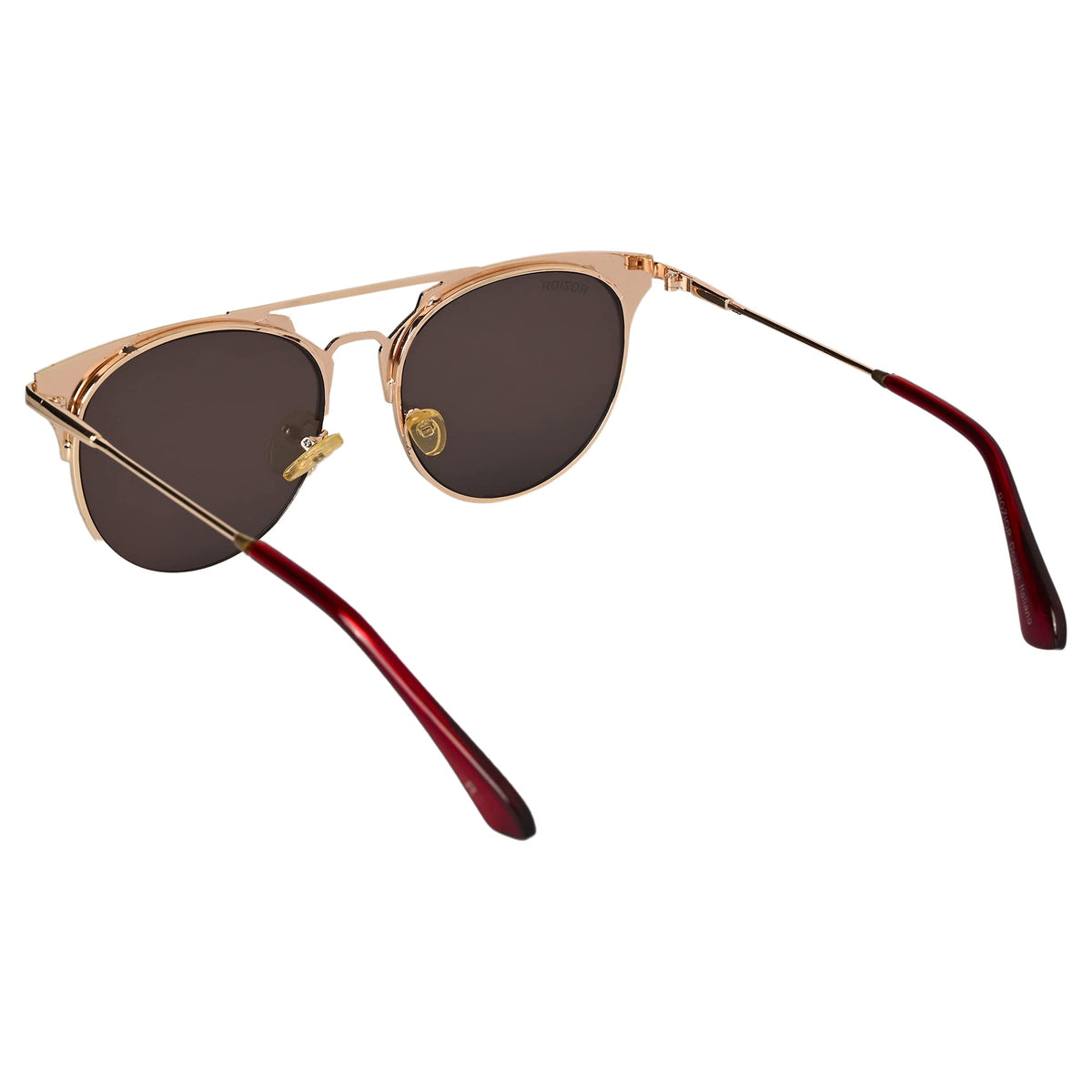 ROZIOR unisex golden aviator sunglasses with UV protection blue mirror lenses for stylish everyday wear.