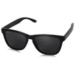 ROZIOR® Classic Square UV Protection Sunglasses for Men & Women | Black Lens | Black Frame | Medium