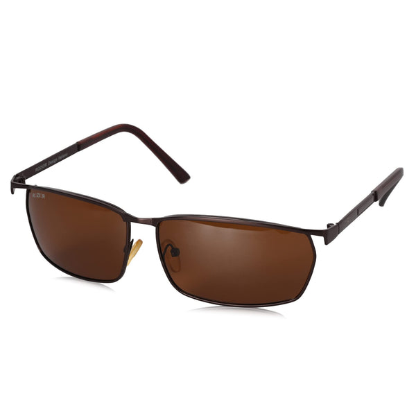 ROZIOR® Men & Women UV400 Sunglasses | Coffee Frame | Brown Lens | Medium | Pack of 1