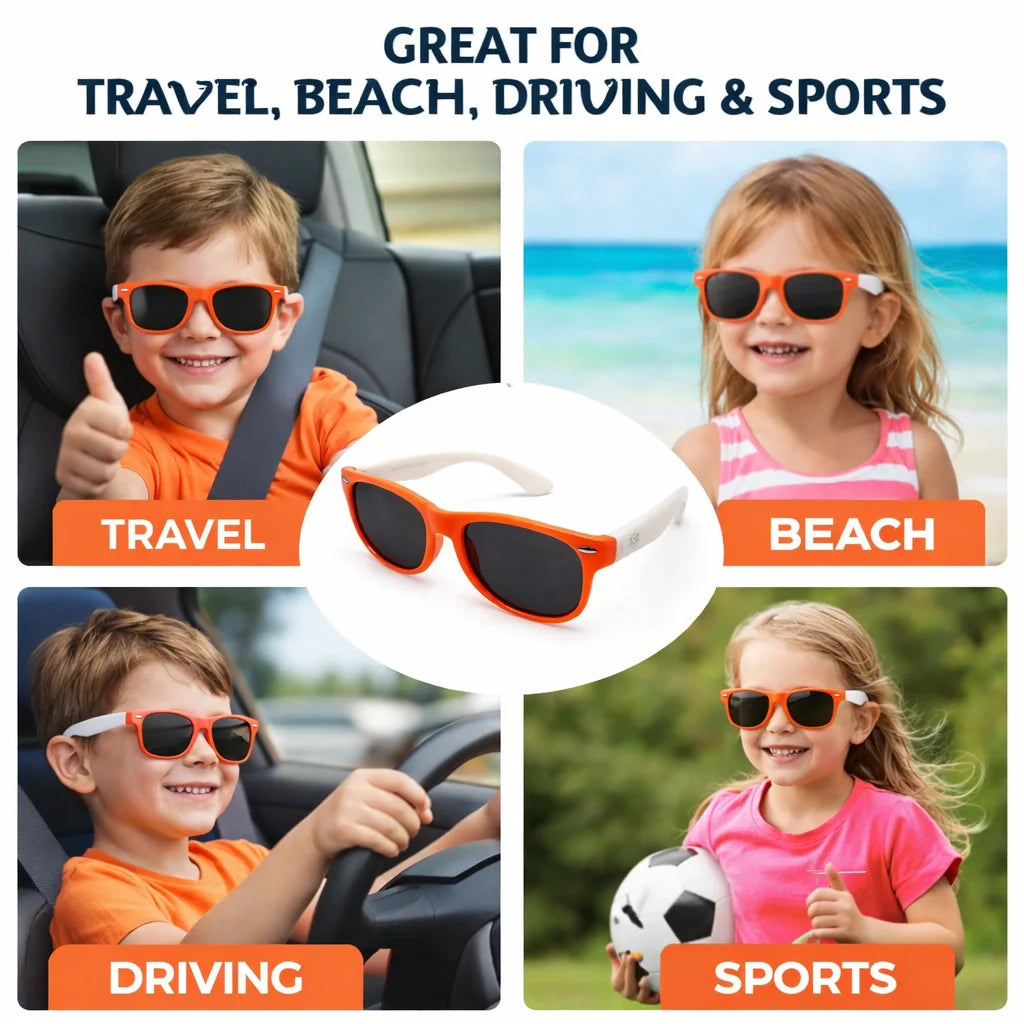 ROZIOR fashionable UV400 eyewear for boys and girls designed for comfort, style and everyday use.