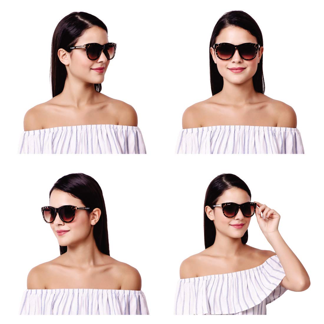 Stylish ROZIOR women's sunglasses with tortoise frame and brown UV400 lenses for everyday fashion